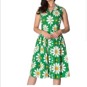 Banned Green Crazy Daisy shirt dress Modcloth